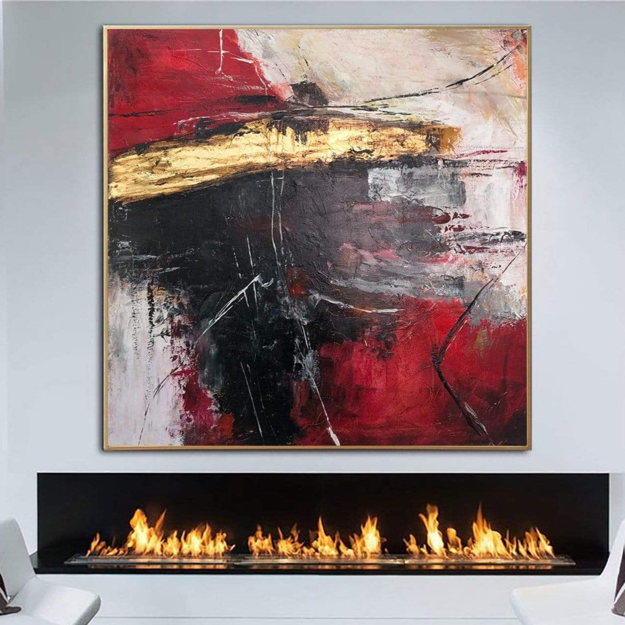 Paint it Black  Red art painting, Bedroom art painting, Painting