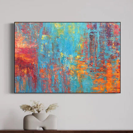 Original Colorful Acrylic Painting Textured Modern Wall Art Wall Hanging Artwork for Office | RIOT OF COLORS - Trend Gallery Art | Original Abstract Paintings
