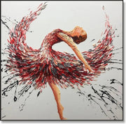 Large abstract artwork BALLERINA SCARLET