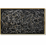 Black artwork ABSTRACT MAZE inspired by Jackson Pollock