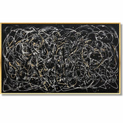 Black artwork ABSTRACT MAZE inspired by Jackson Pollock