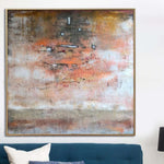 Large Abstract Painting On Canvas Brown Painting Orange Painting | SCALE