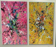 Custom order for Dan White for 2 paintings in size 107x116 inch (107 x 58 inch each) + White Frame