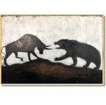 Animal abstract painting BULL AGAINST BEAR