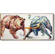 Wall street stock market art BULL VS BEAR