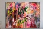 Custom order for LOVE GRAFFITI painting 50" h x 40" w for Alexandra