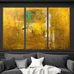 Abstract  Painting Original Oversized Painting Yellow Painting Gold Painting for Hotel Wall Decor | GOLD RUSH