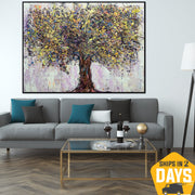 Creative Colorful Tree Oil Paintings Abstract Wall Art Modern Textured Artwork for Home Decor | EMOTION TREE 33.5"x45" - Trend Gallery Art | Original Abstract Paintings