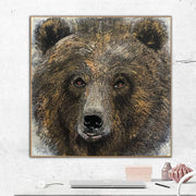Original Bear Painting Abstract Bear Wall Art Realistic Animal Portrait Monochrome Artwork Wild Animal Painting Contemporary Wall Art | KIND BEAR - Trend Gallery Art | Original Abstract Paintings
