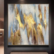 Original Abstract Gold Leaf Art Acrylic Paintings On Canvas Wall Decor | LIGHT MAGIC - Trend Gallery Art | Original Abstract Paintings