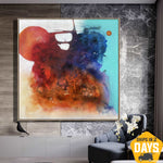Original Abstract Colorful Paintings On Canvas Textured Hand Painted Art Modern Oil Painting | ABSTRACT MOUSE 50"x50"