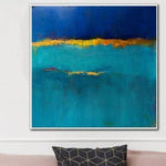 Large Framed Wall Art Minimalist Blue Painting On Canvas Minimalist Abstract Painting Custom Painting | EVENING NIGHT