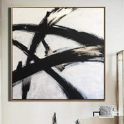 Abstract Franz Kline style Painting in Black and White | BLACK GLARE - Trend Gallery Art | Original Abstract Paintings