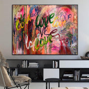 Large Abstract Colorful Love Painting On Canvas Original Texture Painting Modern Oil Artwork Contemporary Art | LOVE GRAFFITI - Trend Gallery Art | Original Abstract Paintings