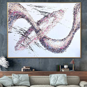 Abstract Wave Painting on Canvas Pink Wall Art Personalized Artwork 30x40 Art Impasto Oil Painting Aesthetic Wall Art above Bed Decor | PINK SWIRL