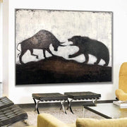 Stock Exchange Painting Creative Large Stock Exchange Artwork Original Stock Exchange | BULL AGAINST BEAR - Trend Gallery Art | Original Abstract Paintings