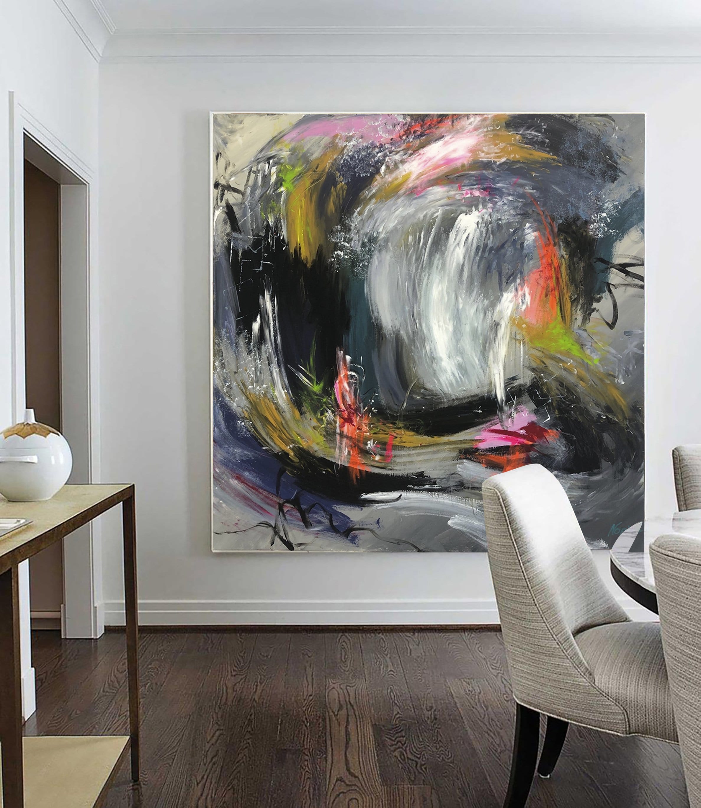 Handmade Oil Painting Large Abstract Oil Painting on Canvas with Thick  Textured Brushstrokes Earth Toned Beach Waves Large Textured Wall Art  canvas