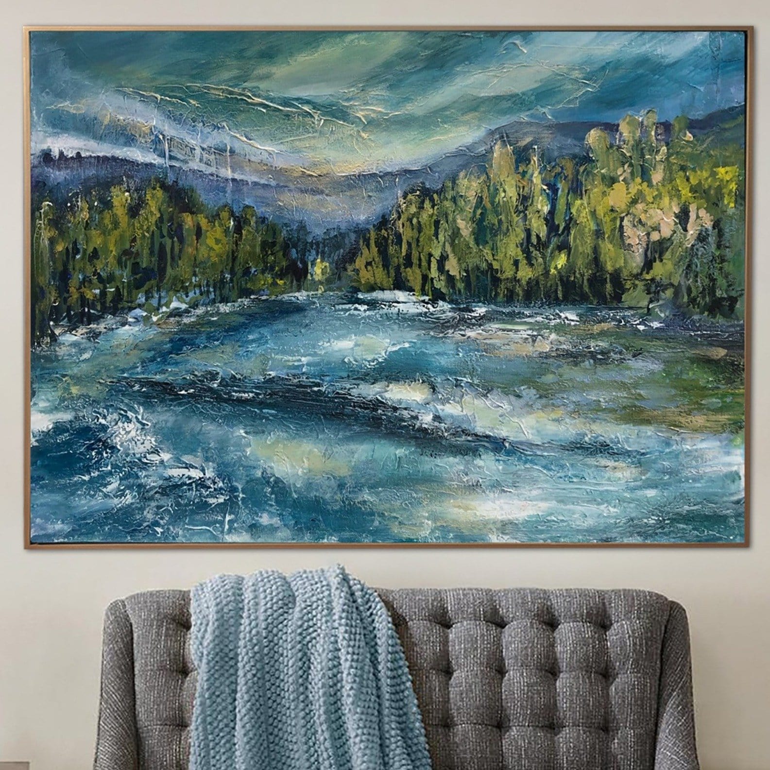 Abstract Mountains Painting Large Painting On Canvas Original Landscap