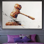 Judge Hammer Painting Abstract Wall Art Canvas Oil Painting Hammer Wall Art | SENTENCE