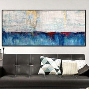 Large Oil Art On Canvas Gold Leaf Painting Blue Ocean | MARVELOUS LAKE - Trend Gallery Art | Original Abstract Paintings