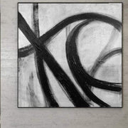 Minimalist Artwork Oversized Canvas Painting Abstract Franz Kline style Silver Paintings on Canvas Wall Decor Artwork on Canvas Office Decor | TENTACLES - Trend Gallery Art | Original Abstract Paintings