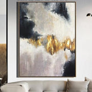 Extra Large Abstract Gray Painting Gold Leaf Contemporary Art | FETTERS OF THE SOUL - Trend Gallery Art | Original Abstract Paintings