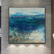 Original Blue Painting Seascape Landscape Acrylic Painting Extremely Unique Painting Contemporary Painting Turquoise Abstract Wall Painting | SPLASH - Trend Gallery Art | Original Abstract Paintings