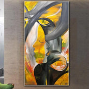Large Original Artwork Abstract Painting Yellow Paintings On Canvas Figurative Art Acrylic Painting | MOON DIVA