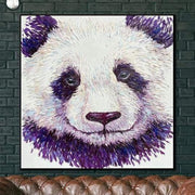 Large Oil Abstract Panda Painting Artwork Original Animal Wall Art Panda Portrait Impasto | PANDA