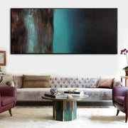 Extra Large Large Wall Art Abstract Contemporary Painting Abstract Acrylic Paintings on Canvas Aqua Abstract Painting Wall Decor | BEYOND THE HORIZON - Trend Gallery Art | Original Abstract Paintings