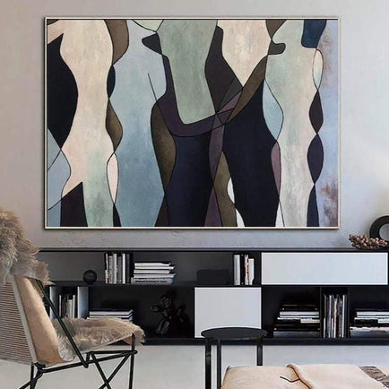 Large Human Painting Gold Leaf Artwork Extremely Unique Abstract Painting Large Contemporary Oil Painting Original Modern Painting | SOUL REFLECTION - Trend Gallery Art | Original Abstract Paintings