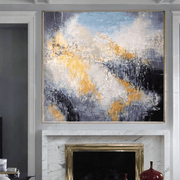 Autumn Abstract Painting Gold and White Art | AUTUMN MEMORY - Trend Gallery Art | Original Abstract Paintings